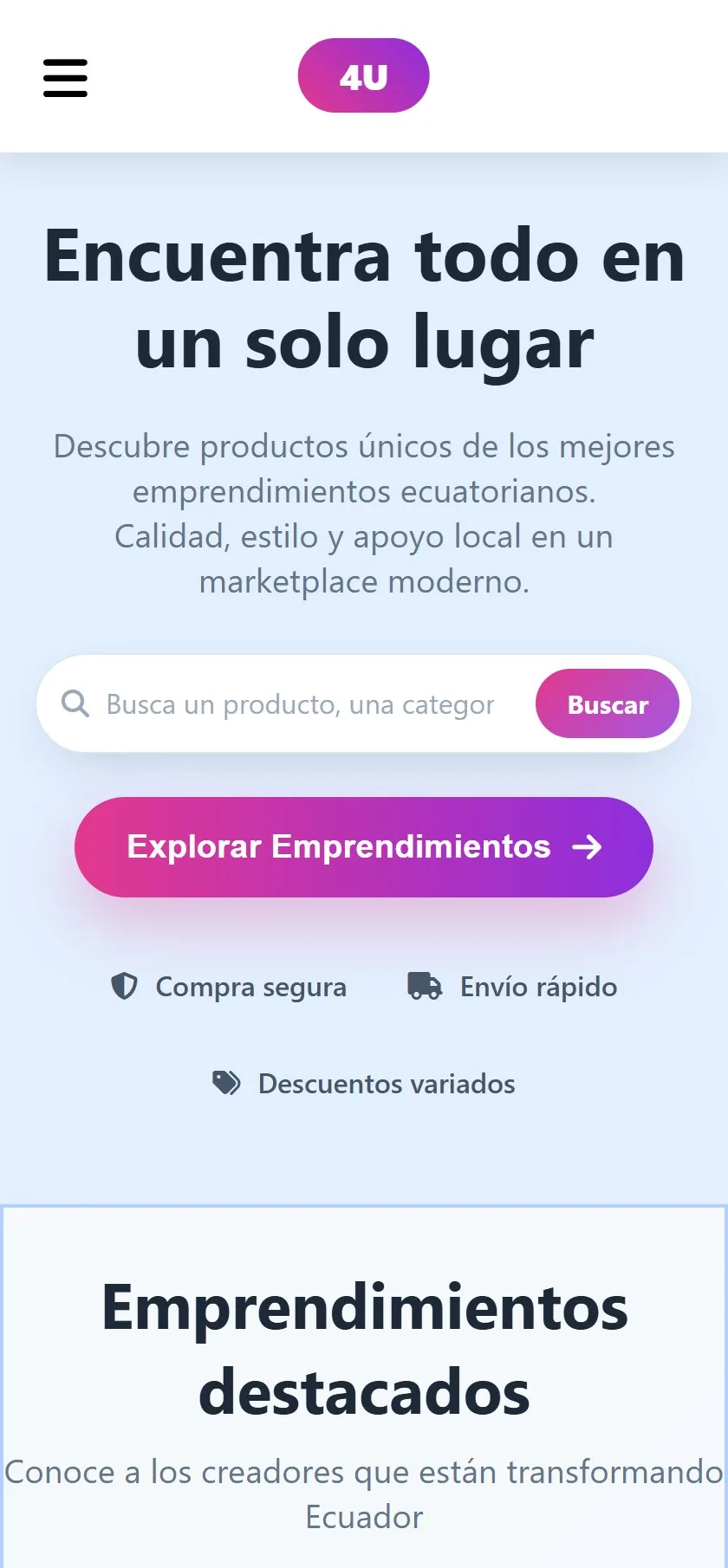 4U marketplace, phone view